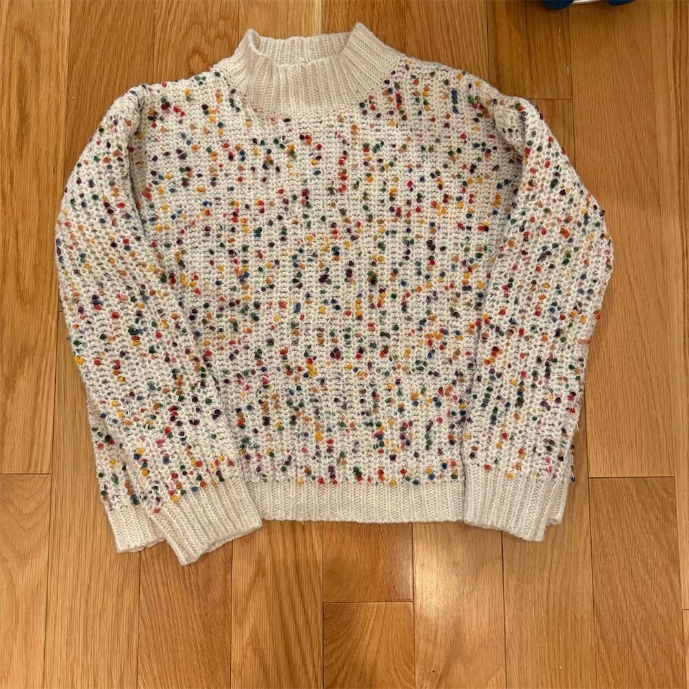 Love Daisy Girl’s M Chunky Knit Confetti Pullover Sweater Multicolor